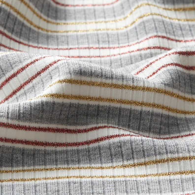 glitter stripes ribbed jersey – grey,  image number 2