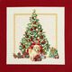 Decorative Panel Tapestry Fabric Holiday Dog – light beige/red,  thumbnail number 1