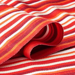 Outdoor Deckchair fabric Longitudinal stripes 45 cm – red/orange | Remnant 50cm, 