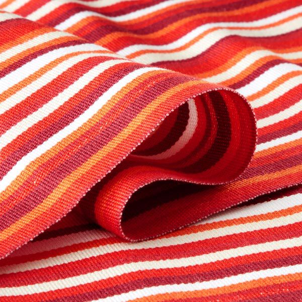 Outdoor Deckchair fabric Longitudinal stripes, 44 cm – red/orange,  image number 2
