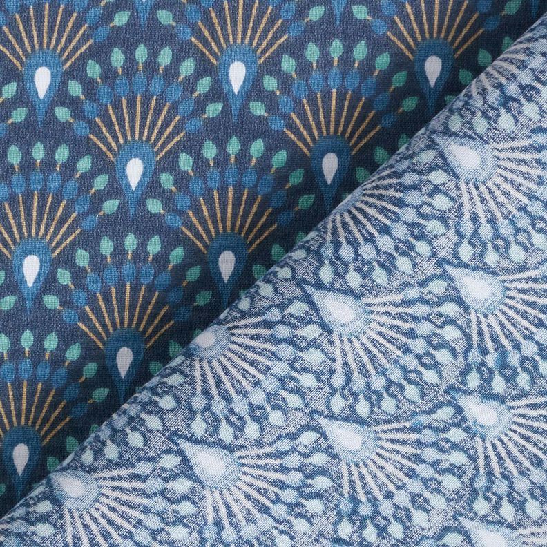 Coated Cotton peacock fan look – blue,  image number 5