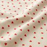 Decor Fabric Half Panama scattered mini hearts – natural/red,  thumbnail number 2