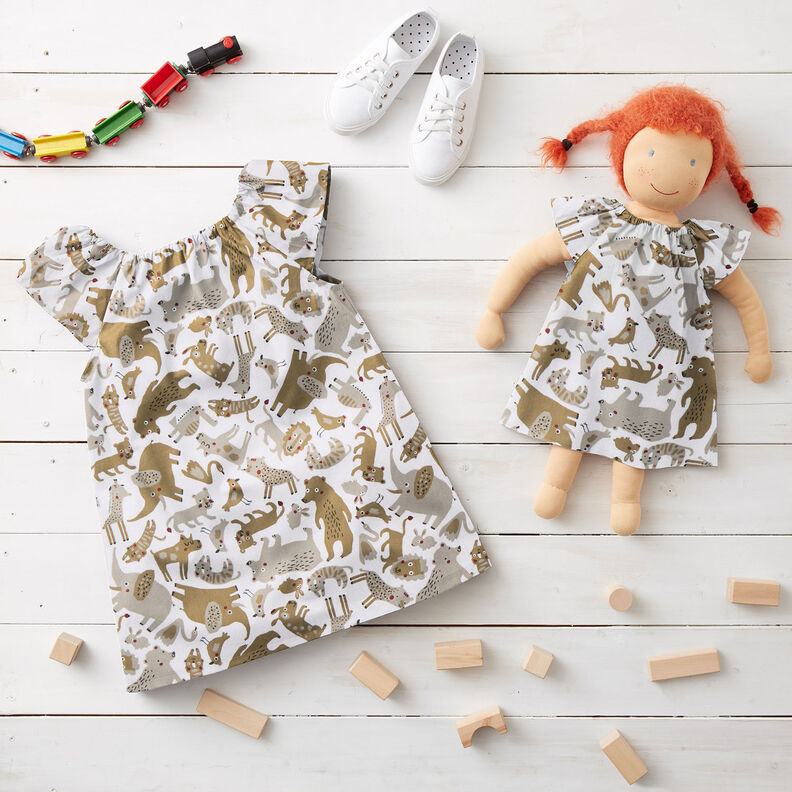 Cotton Poplin Busy animals – white,  image number 7