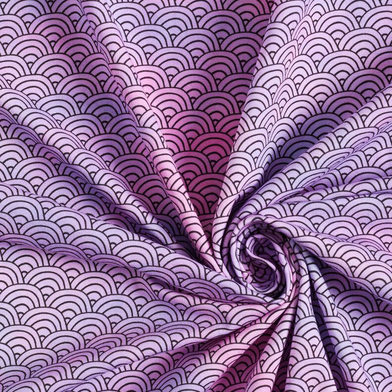 Cotton Jersey Manga rainbow Digital Print | by Poppy – pastel violet,  image number 3