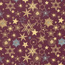 Cotton Poplin Large Stars – merlot/gold,  thumbnail number 1