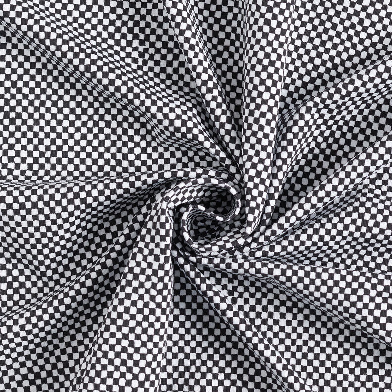GOTS Cotton Jersey Mini Check | TCC x LOOKS by Wolfgang Joop – black/white,  image number 5