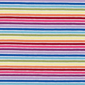 Cotton Jersey Rainbow Stripes – white/colour mix, 