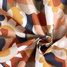 Decor Fabric Half Panama abstract retro flowers – white/copper,  thumbnail number 3