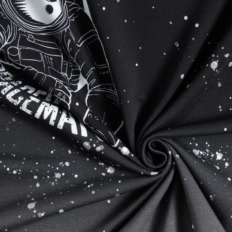 French terry Panel Spaceman | Glitzerpüppi – black/white, image number 3
