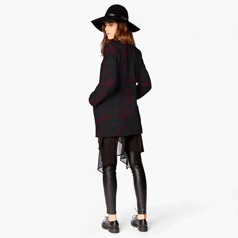 Coat Fabric Wool Blend camouflage – black/merlot,  image number 5