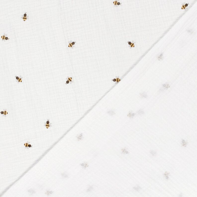 Double Gauze/Muslin Little Bees – offwhite/gold,  image number 4