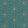 Decor Fabric Canvas Art Deco Stars – petrol/gold,  thumbnail number 1