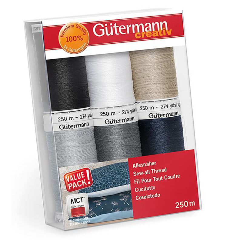 Sew-All Thread Set [ 250m | 6 pieces ] | Gütermann creativ – colour mix,  image number 1
