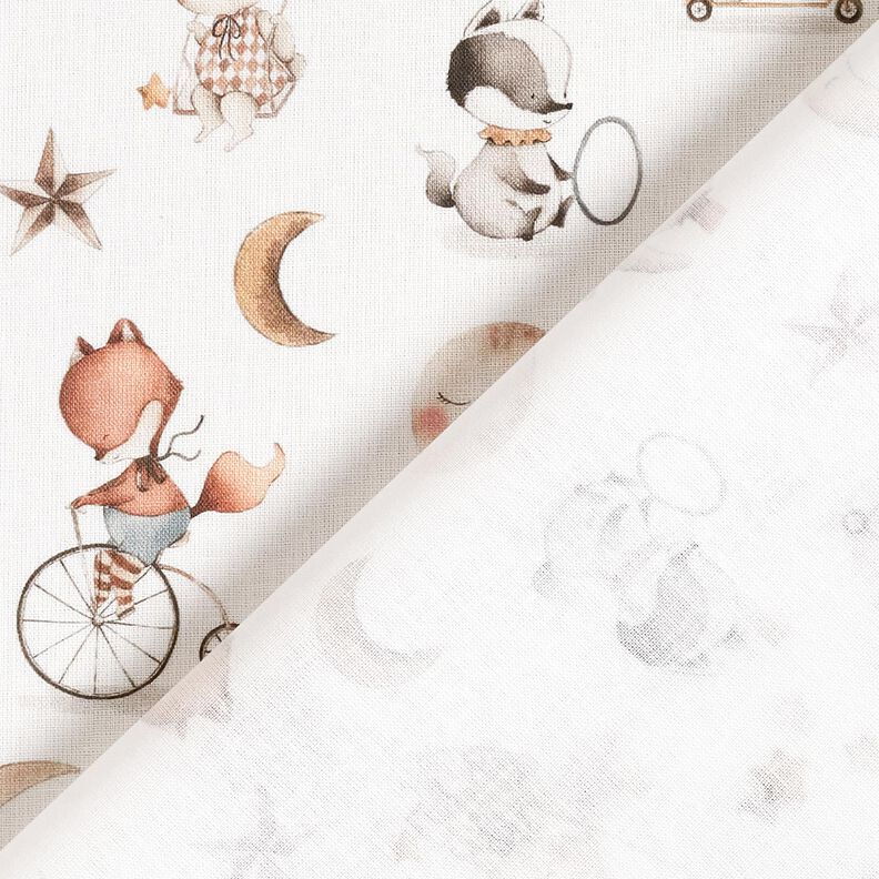 Cotton Poplin Animals in dreamland Digital Print – offwhite,  image number 4