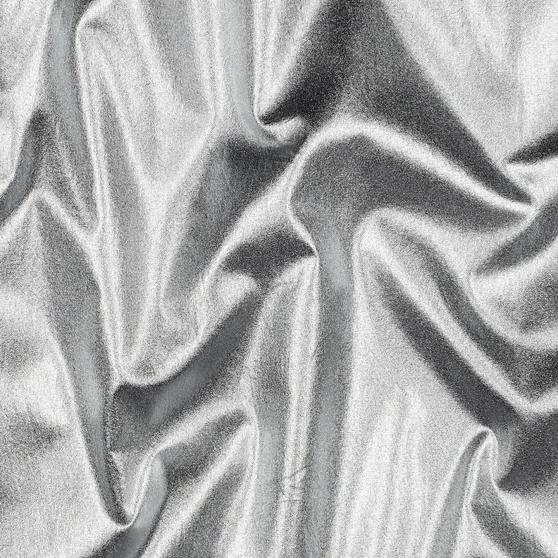 Cotton Poplin Foil-finished Plain – metallic silver, image number 2