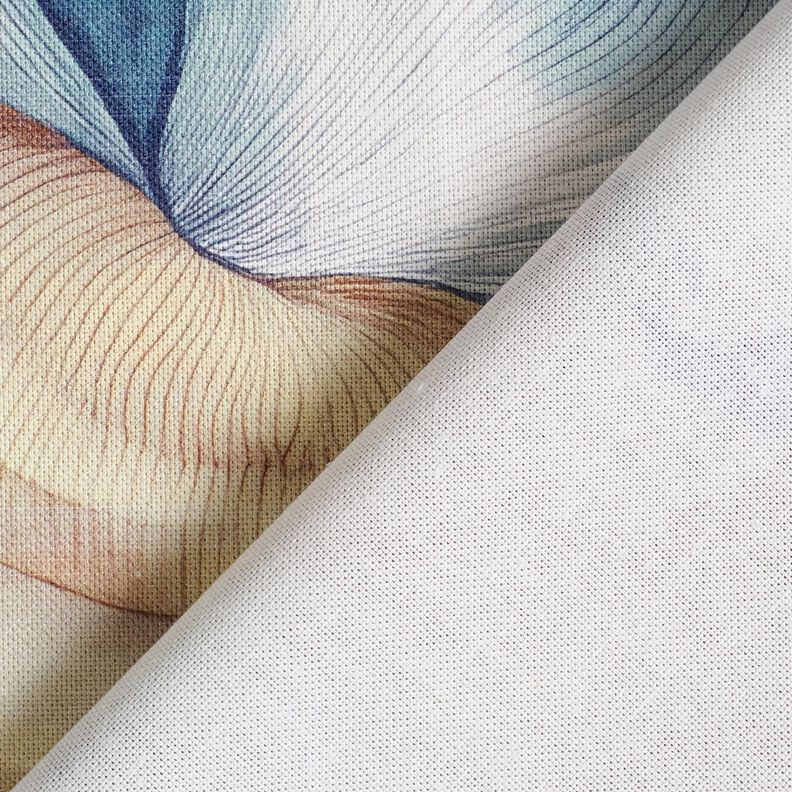 Decor Fabric Half Panama abstract plant – blue/copper,  image number 4