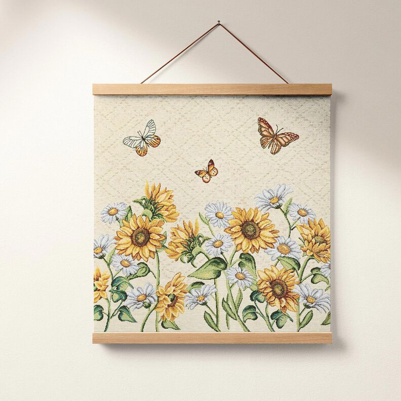 Decorative Panel Tapestry Fabric Sunflowers – light beige/sunglow, image number 5