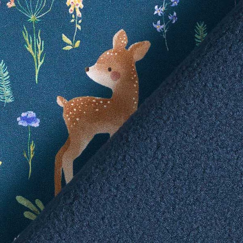 Softshell Fawn in the meadow Digital Print – navy blue,  image number 4