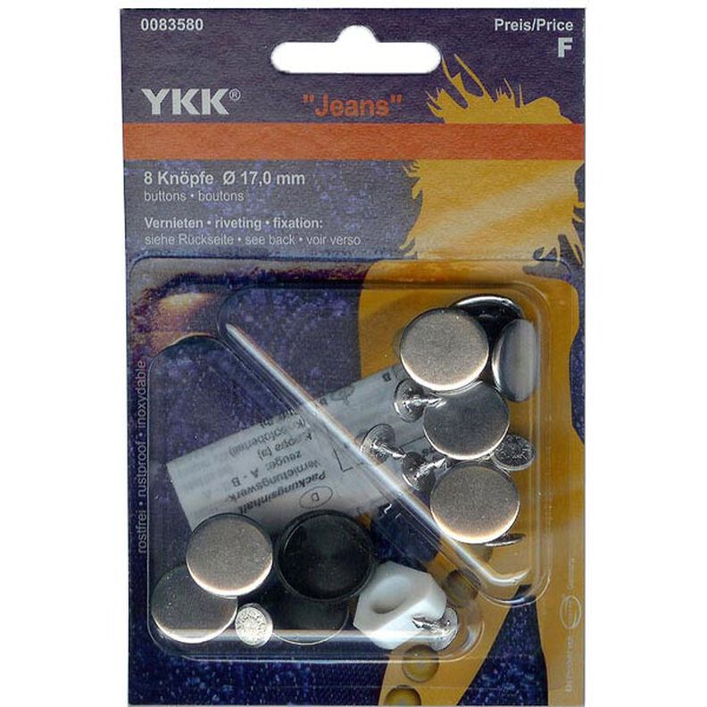 Jeans button 4 – silver | YKK,  image number 1