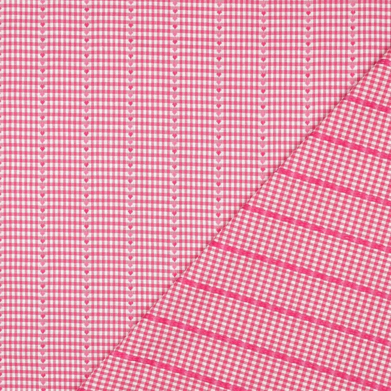 Cotton Jacquard diamonds and hearts – pink/white, image number 4