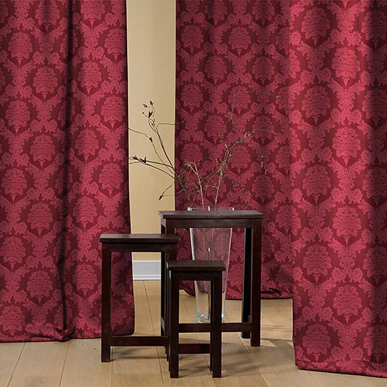 Decor Fabric Jacquard Damasco 280 cm – carmine,  image number 3