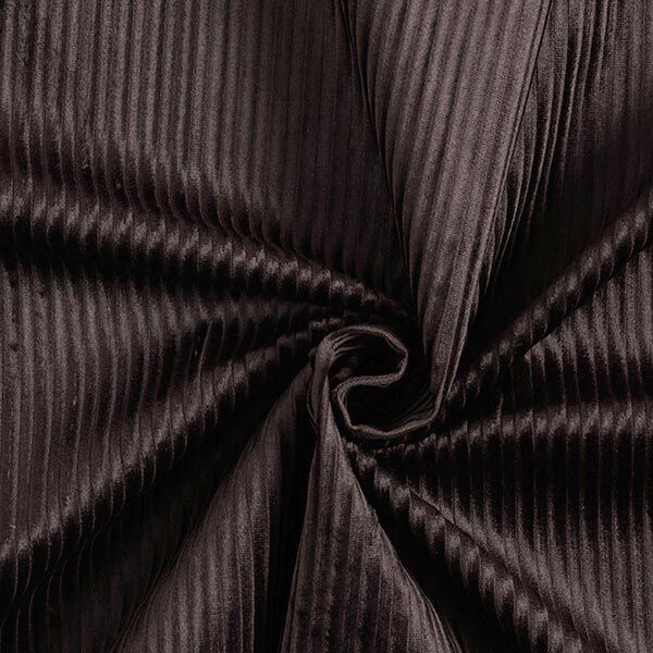 Plain Cotton Viscose Blend Stretch Cord – black brown,  image number 1