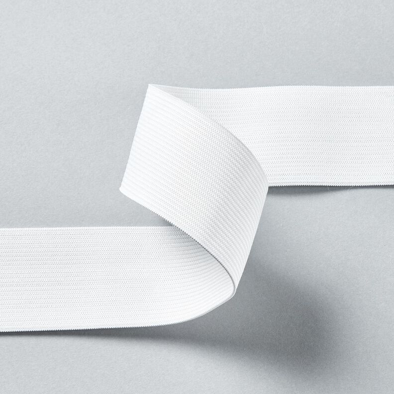 Smooth elastic tape [3 m | 40 mm] – white,  image number 2