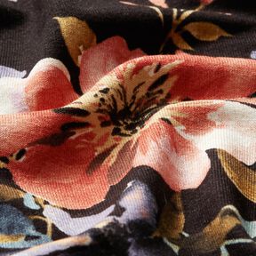 floral painting viscose jersey – black, 