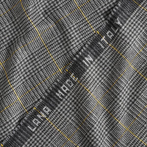 Glen Plaid Wool Fabric – dark grey/yellow,  image number 4
