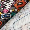 Decor Fabric Half Panama musical instruments – black/pink,  thumbnail number 4