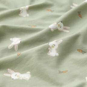 Bamboo Cotton Jersey Rabbit and carrot – greige, 