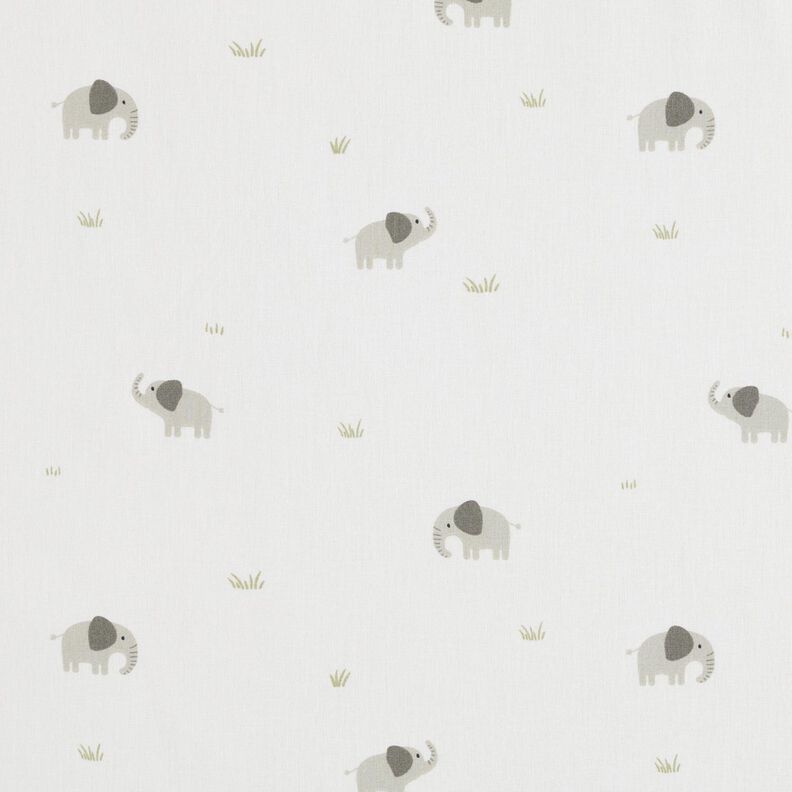 Cotton Poplin little elephant – ivory,  image number 1