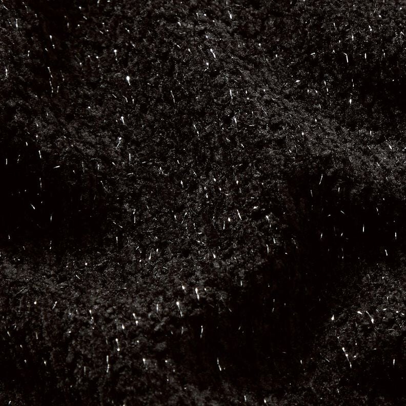 Chenille Knit Jacquard Glitter – black/metallic antique silver,  image number 2
