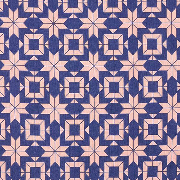 Norwegian Print Soft Sweatshirt Fabric – indigo/salmon,  image number 1