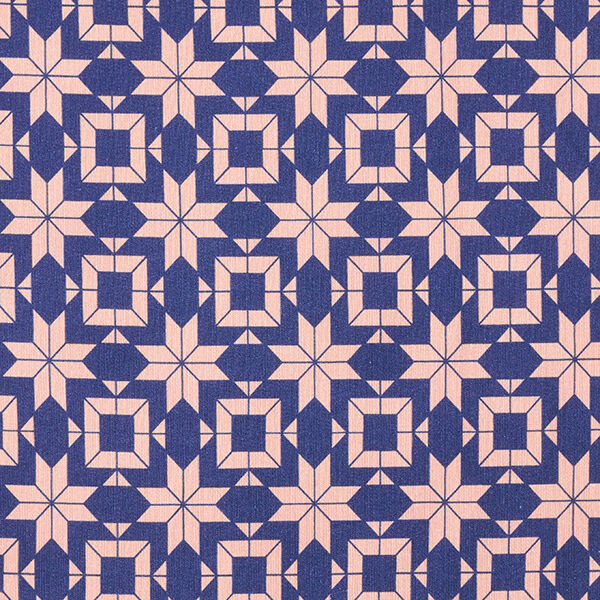 Norwegian Print Soft Sweatshirt Fabric – indigo/salmon, image number 1