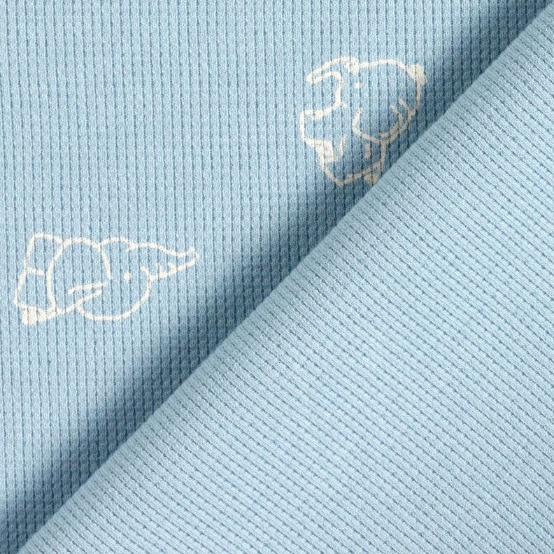Waffle Jersey Baby Elephants – silver blue, image number 4