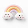Rainbow shank button [Ø 26 mm] – light pink/white,  thumbnail number 1
