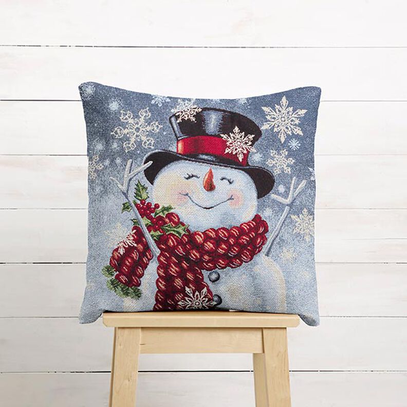 Panel Tapestry Fabric Lurex snowman – white, image number 5