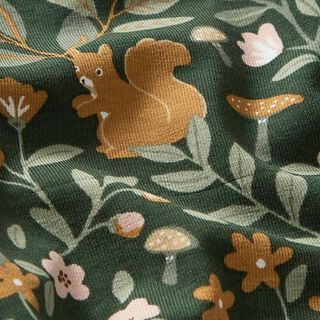 Cotton Jersey Animals in the Wood – dark green, 