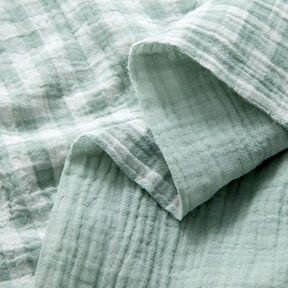 Double Gauze/Muslin Yarn dyed gingham – reed/white, 