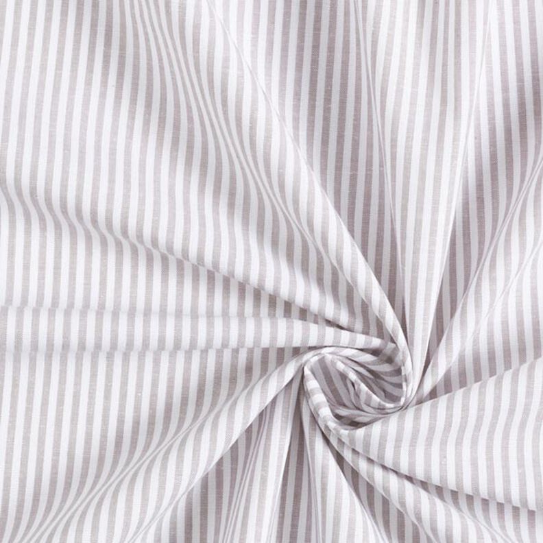 Cotton Poplin Stripes, yarn-dyed – grey/white,  image number 5