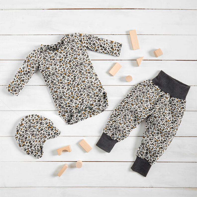 Cotton Jersey little flowers – offwhite/denim blue, image number 6