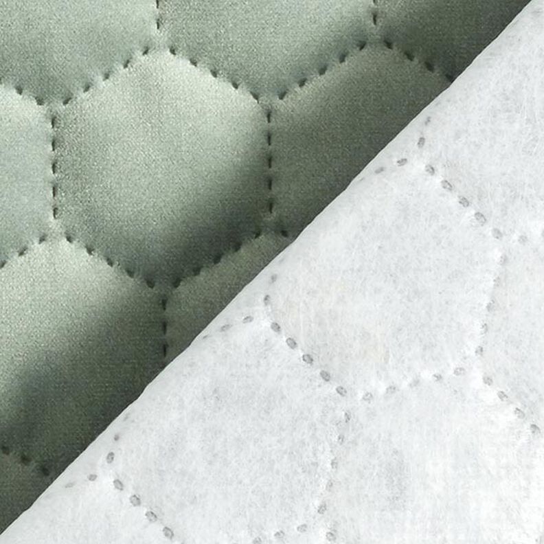 Upholstery Fabric Velvet Honeycomb Quilt – reed,  image number 4