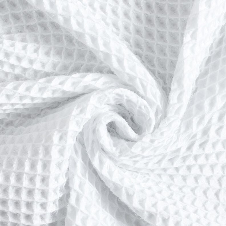 Waffle Piqué large honeycombs – white,  image number 3