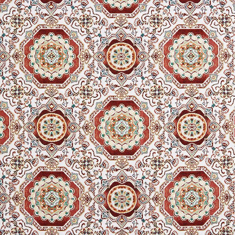 Decor Fabric Tapestry Fabric Oriental Mandala – carmine/ivory,  image number 1
