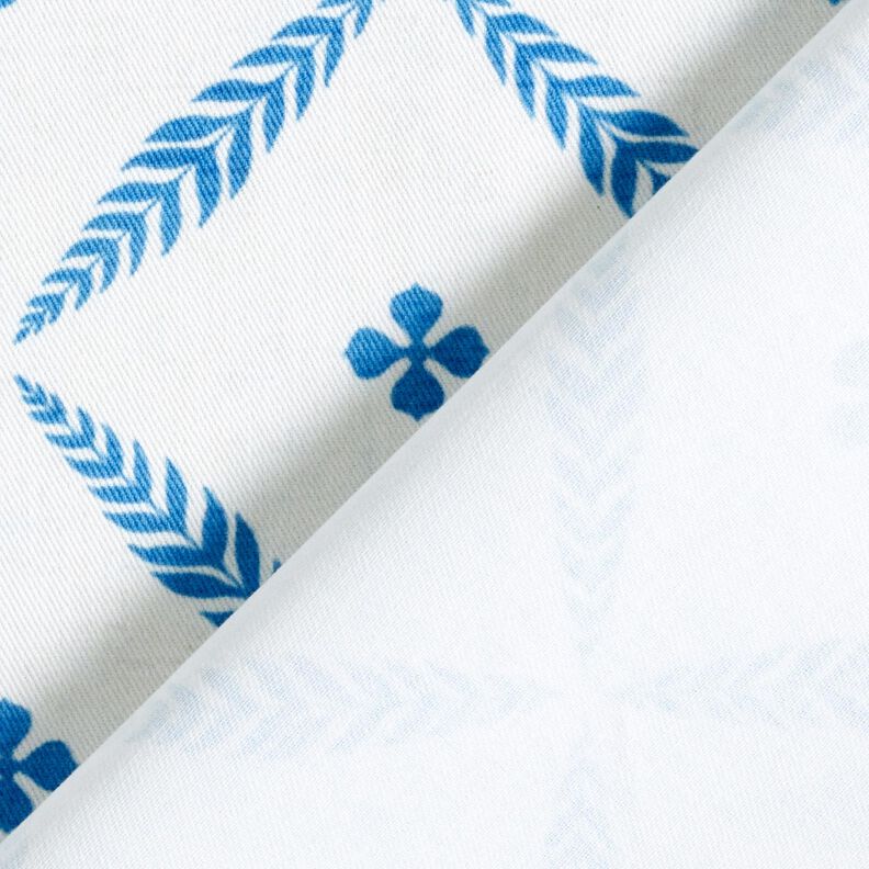 Decor Fabric Cotton Twill elegant diamonds – white/blue, image number 4