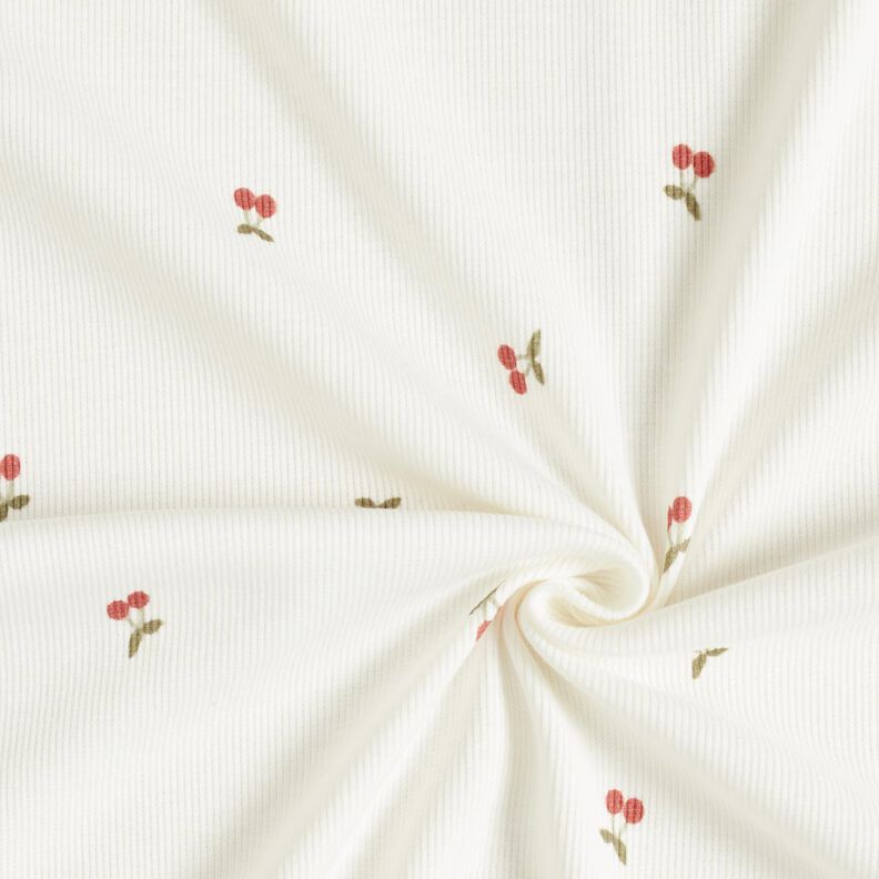 Ribbed Jersey little cherries – offwhite,  image number 3