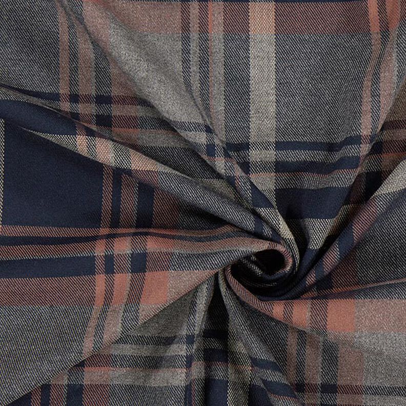 Stretch Tartan – navy/salmon,  image number 2