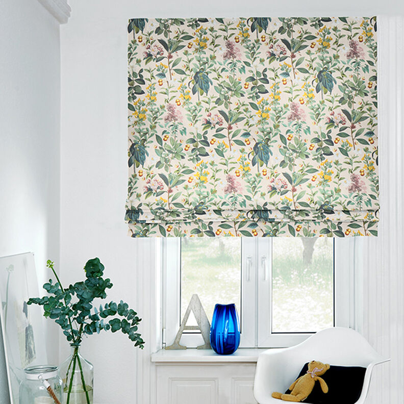 Decor Fabric Half Panama Nostalgic Plants – cashew/pine,  image number 6