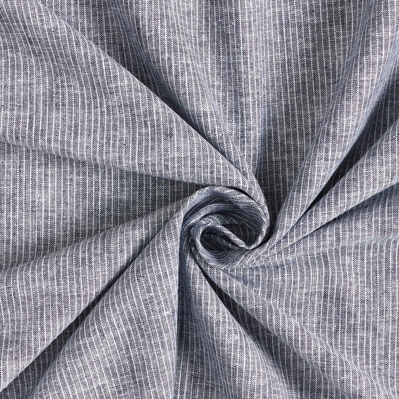 Linen Cotton Blend Narrow Stripes – midnight blue/white,  image number 3